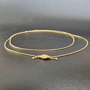 David Yurman 18k Gold 38" Adjustable Box Chain Slider Necklace